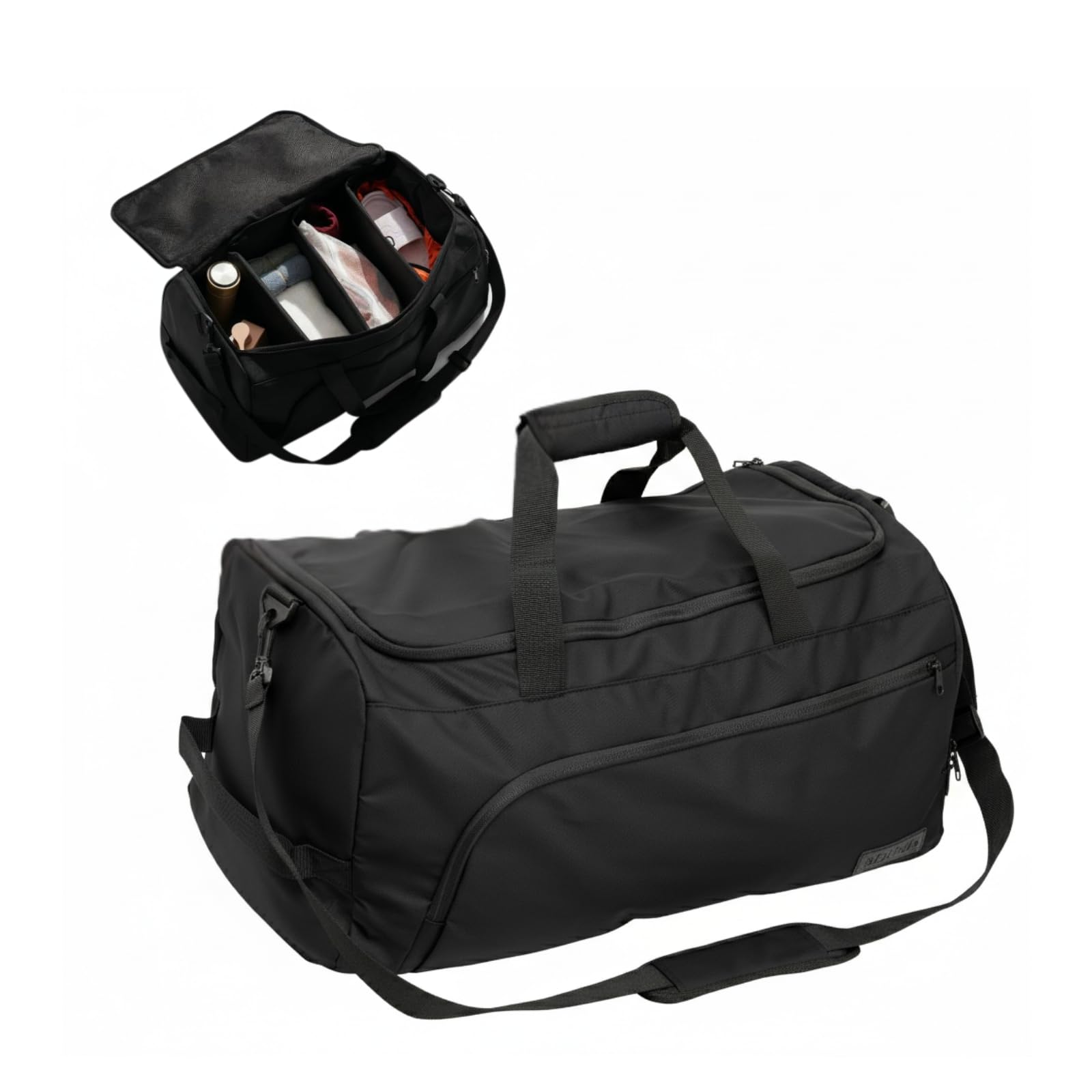 BOUM Borsa organizer, borsa sportiva con scomparto per scarpe, per viaggi, affari, palestre e uomini, funzione zaino, divisori rimovibili, impermeabile, per fitness, calcio, arti marziali, nuoto