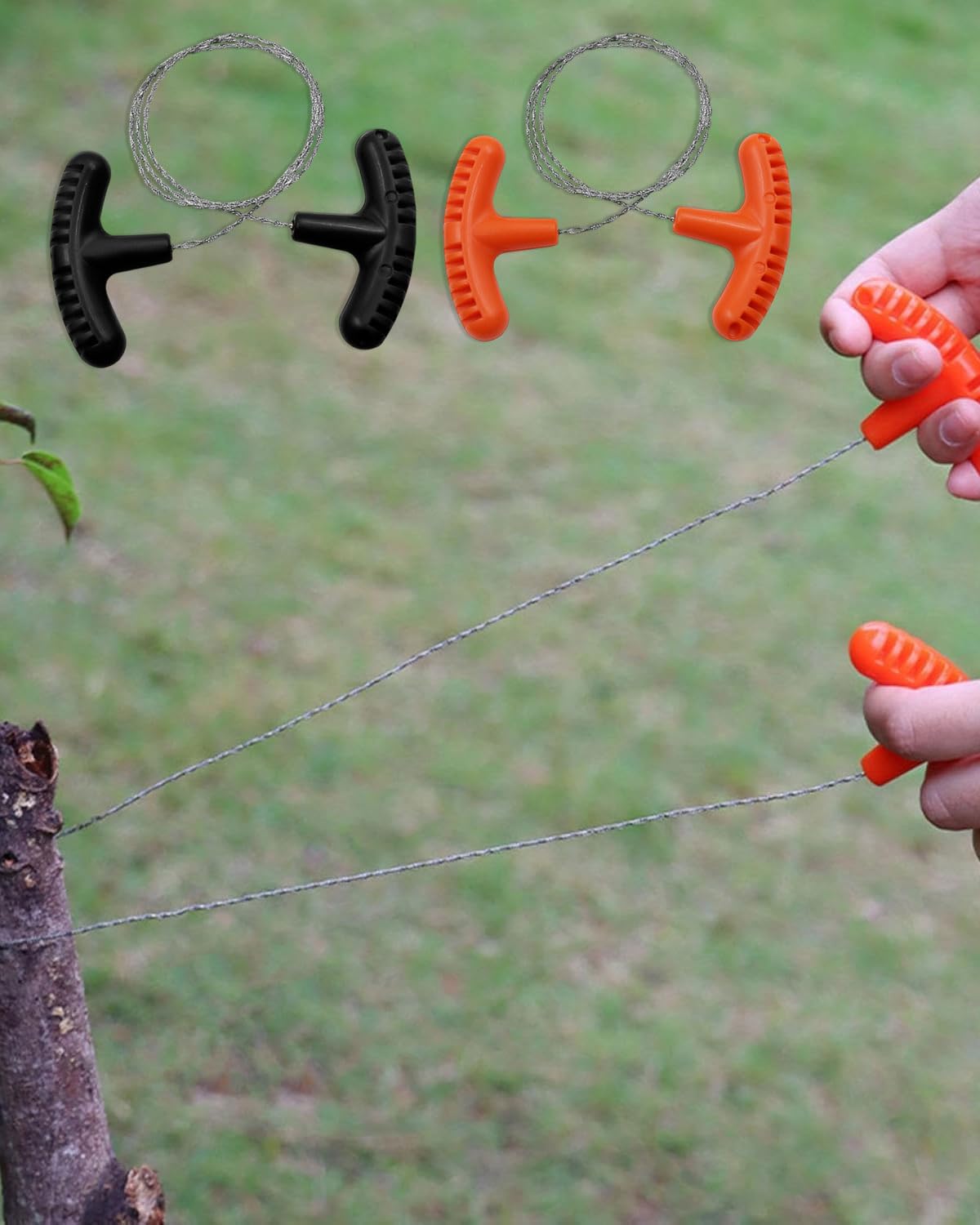 2 Pezzi Sega a filo in Acciaio inossidabile a mano, Sega Corda Tascabile a Catena Lunghezza Tubo PVC Manuale Portatile Attrezzatura Multiuso Kit per Attività All'Aperto Campeggio Emergenza