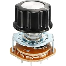 uxcell 4P3T 4 Pole 3 Throw Single Deck Band Channel Rotary Switch Selector with Black Plastic Knob