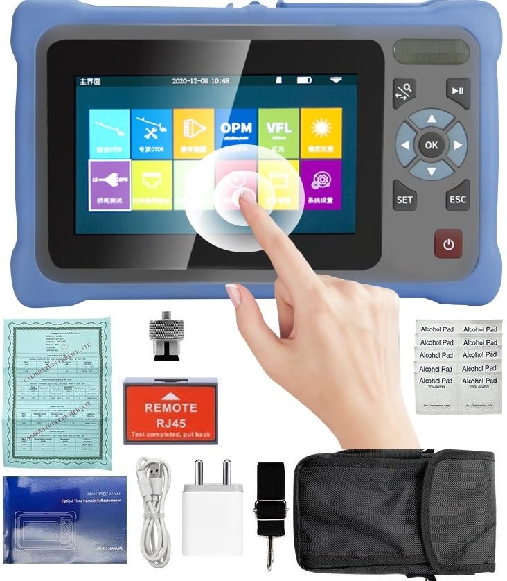 Techtest Touch Screen Otdr 12 Functions in 1 Optical Time Domain Reflectometer Upto 100km Optical Power Meter Visual Fault Locater Laser Source Flaslight Rj 45 Test Remote Otdr for Fiber Optic (B0C38XK9D9) Amazon Price History, Amazon Price Tracker