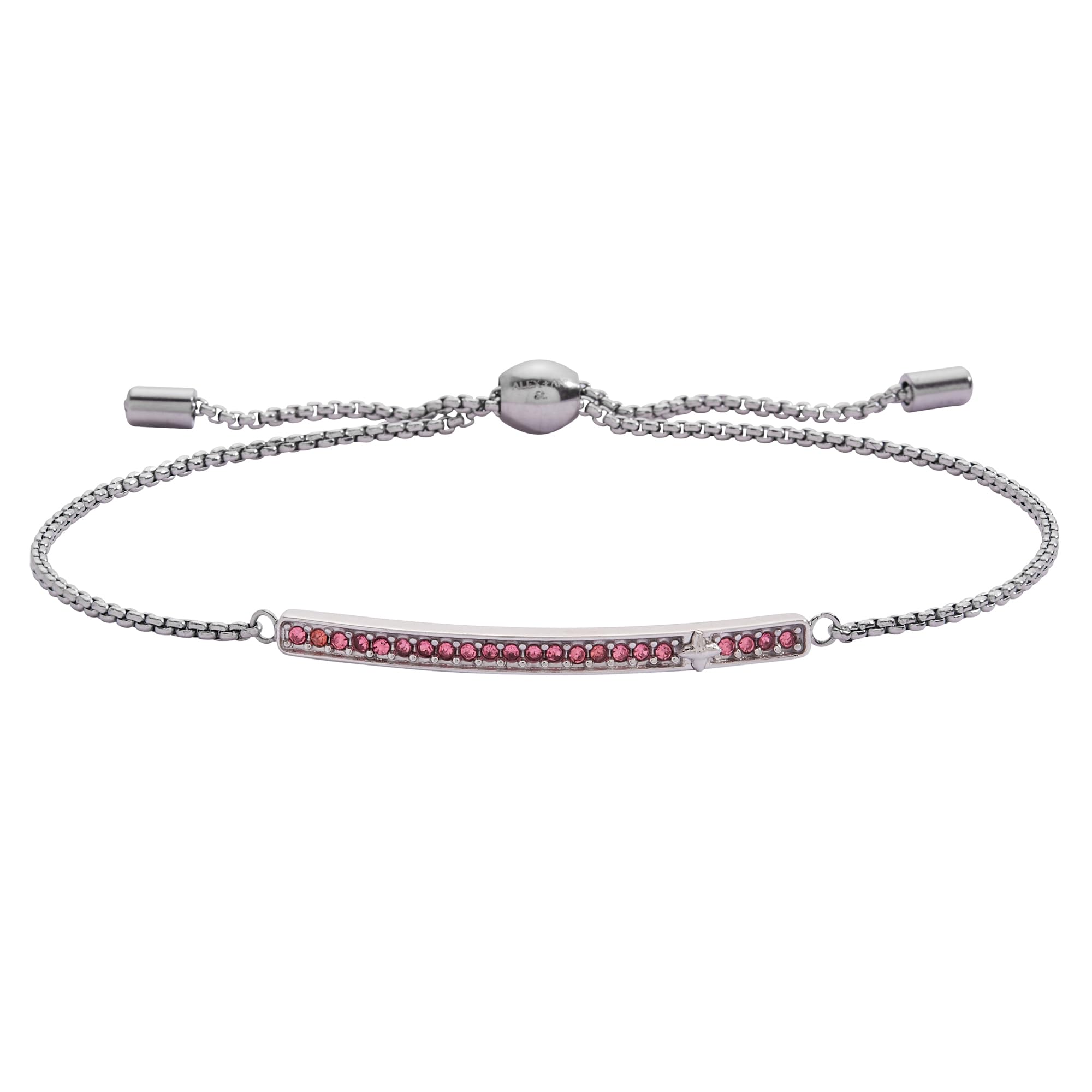 Alex and Ani Pave Bolo Birthstone Bracelet - Stainless Steel Gold/Silver, Perfect for Stacking, Adjustable Birthstone Bracelet for Women, Ideal Gift Jewelry