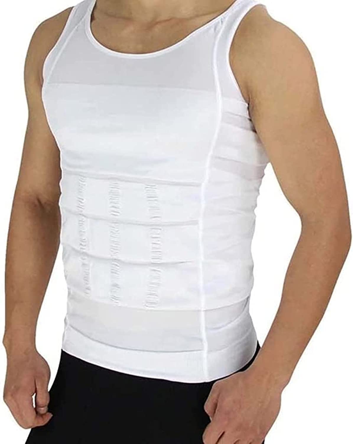 FEIAGIMens Slimming Body Shaper Vest Shirt Mens Athletic Compression Shirt Slimming Body Shaper Tank Top Abs Abdomen Slim Vest Undershirt