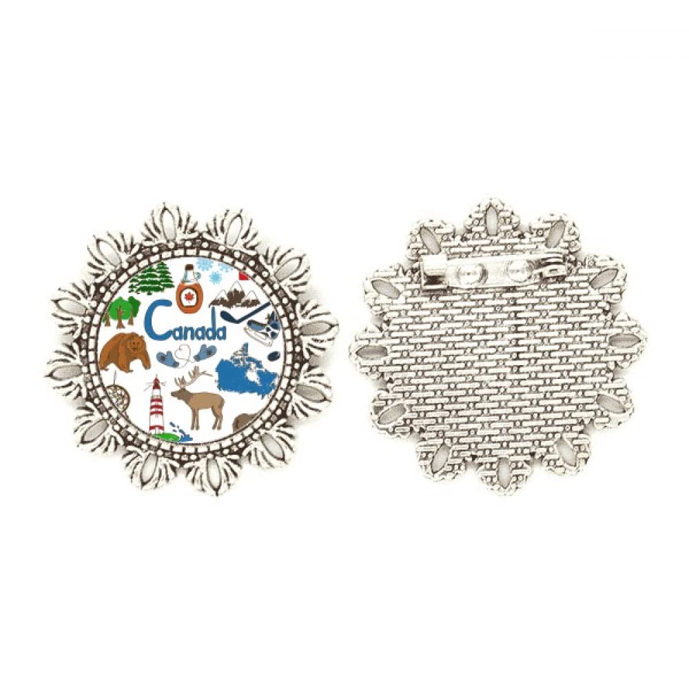 Broche de plata de la bandera de Canadá talla mediana para ropa 4