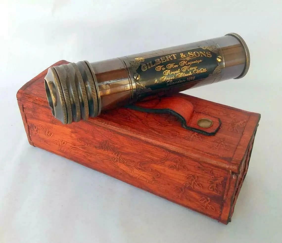 Vintage Antique Brass Kaleidoscope Gilbert & Sons Handmade Nautical Kids Gift