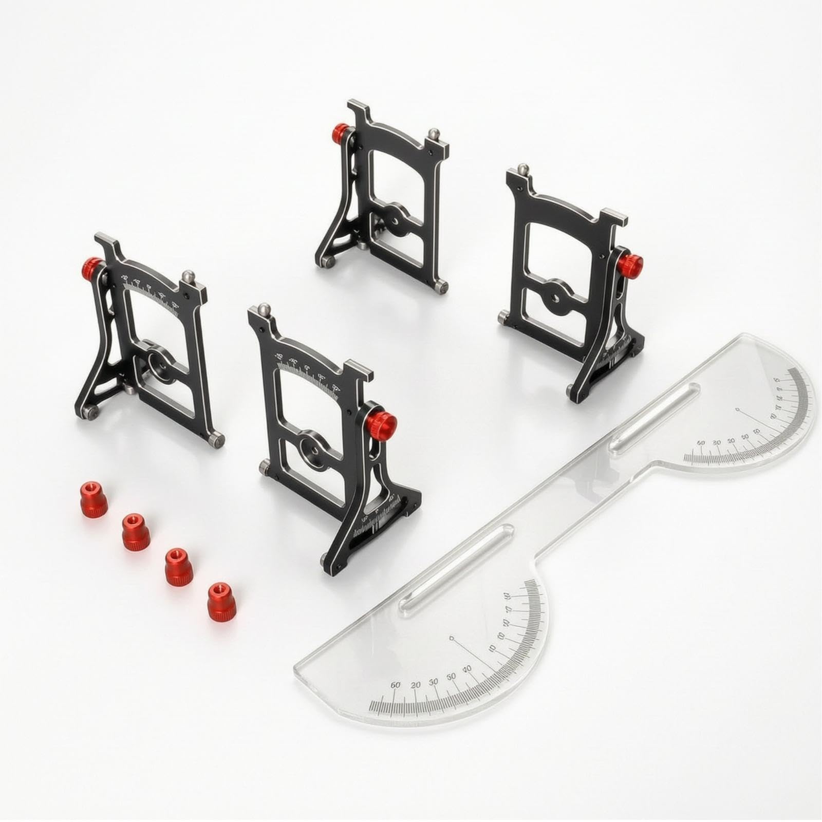RC Car Alignment Gauge 1/10 Scale RC Chassis Tuning Setup Gauge Versatile for Hobbyists, Workbench Red-image-34