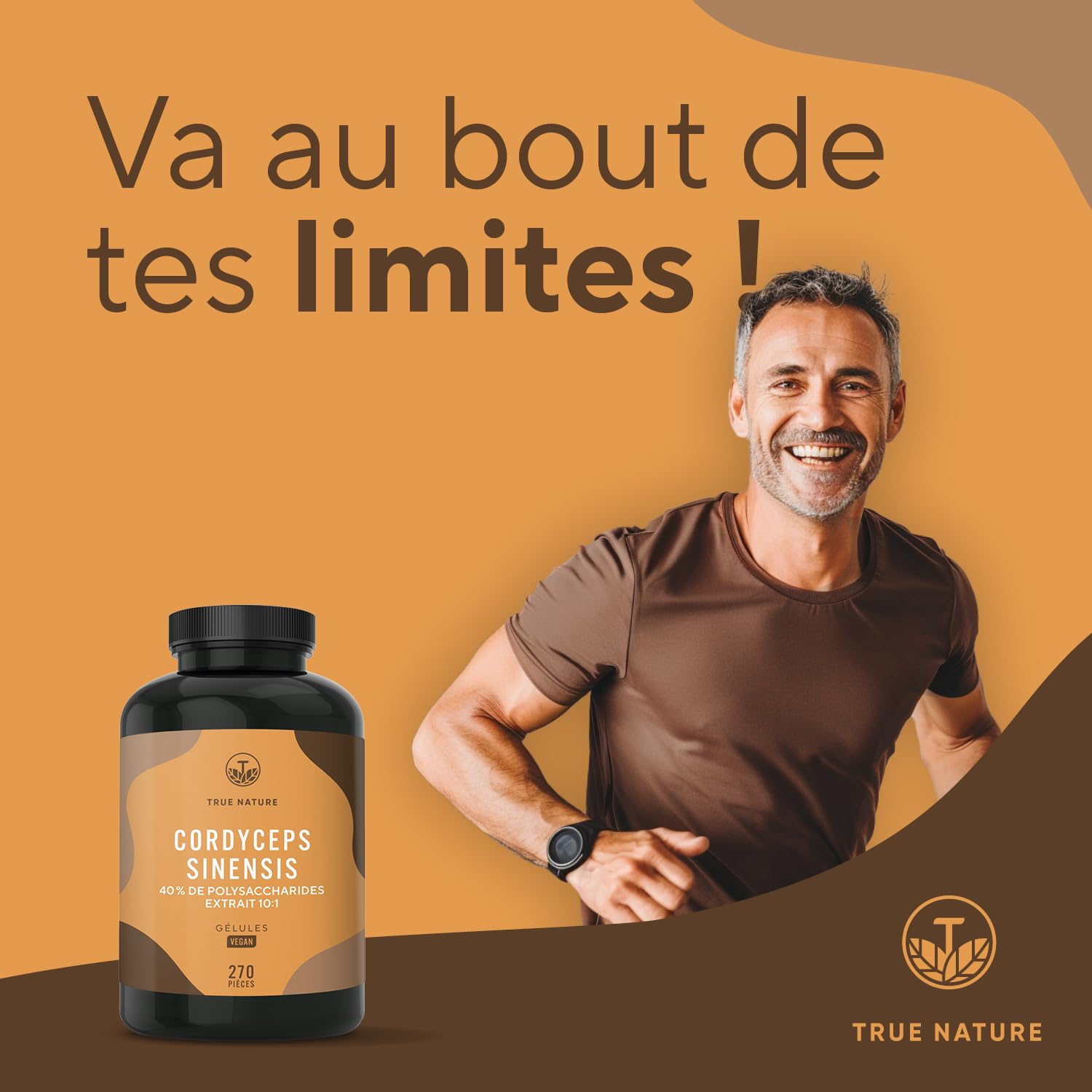 Cordyceps – 6.500 mg CS-4 (10:1) par unité | 270 Gélules pour 3 Mois | Vitalité, Énergie, Immunité | 40 % de Polysaccharides | Vegan, Sans Additifs, Gluten & Lactose – TRUE NATURE