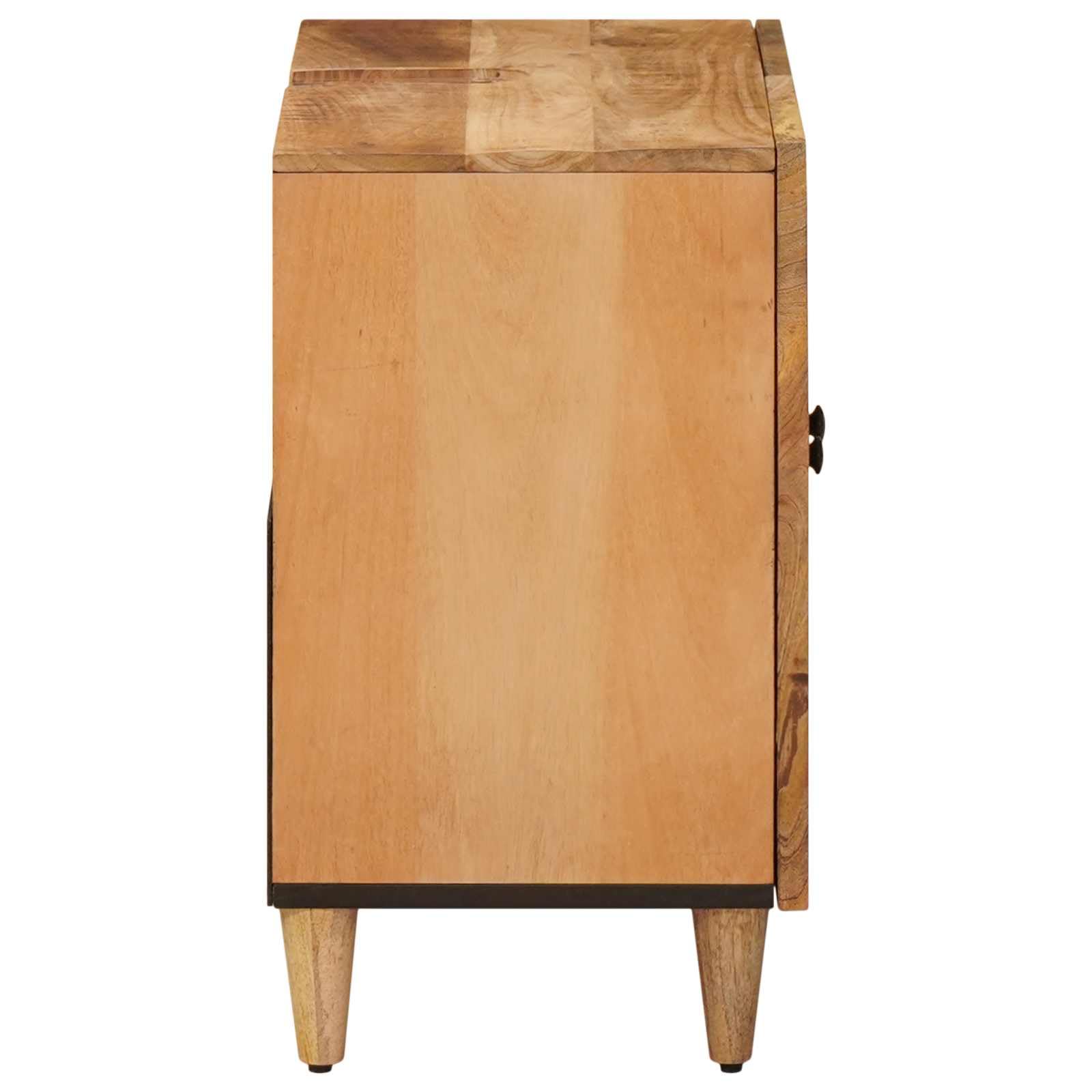 Armario para debajo del lavabo de madera maciza de mango 62 x 33 x 58 cm con botones de latón, mueble de baño compacto, espacio de almacenamiento para cuarto de baño, inodoro, práctico