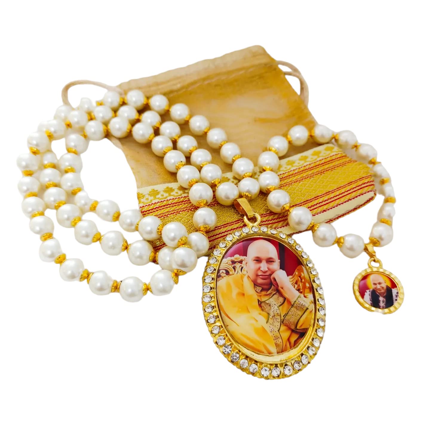 GAC special Combo of Pearl Jai Guru ji Mala & Bracelet combo - Artificial Pearls with Golden Caps - Heavy Elastic - Gift set for Men/Women/Ladies/Kids - 1set (B0BYJPM73N) Amazon Price History, Amazon Price Tracker