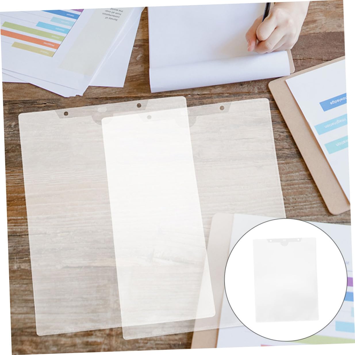 Pochette Plastique Transparente pour Dossiers, Lot de 24 Pièces en Pp, Protection de Documents et Classement, pour Bureau et Usage Scolaire