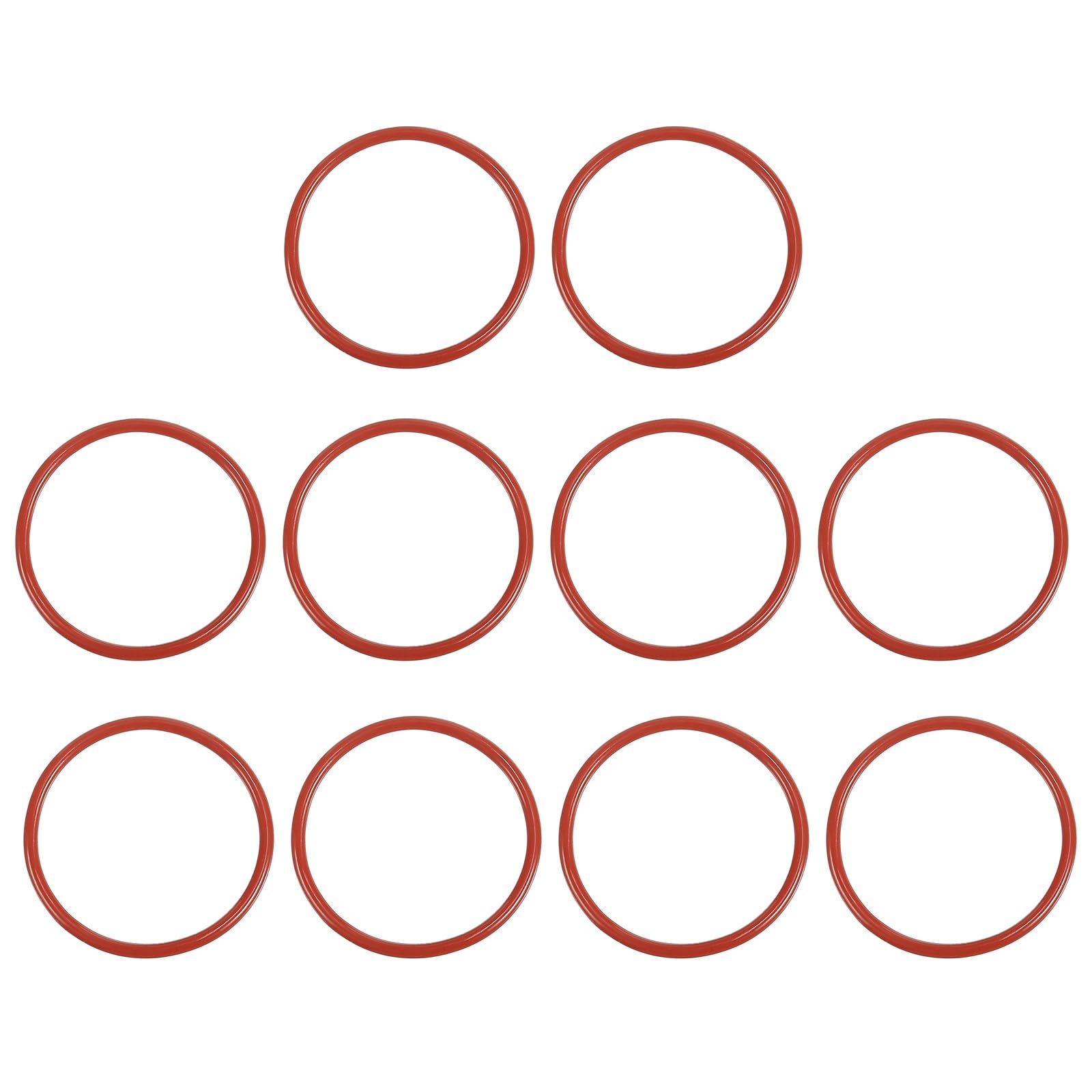 PATIKIL Silicone O-Ring 34mm OD 30mm ID 2mm Width, 50Pcs Metric VMQ Sealing Gasket Replacement for Plumbing Compressor Valves Repair, Red