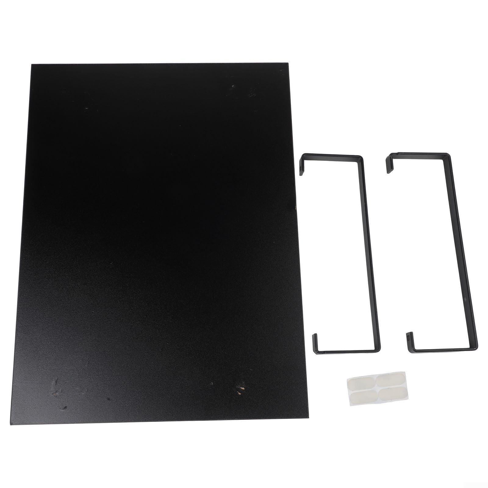 Scaffale per forno a microonde in metallo e legno, 40 x 30 cm, supporto da cucina con piedini antiscivolo per fornelli o fornelli a induzione, mensola salvaspazio per piccole cucine (nero)