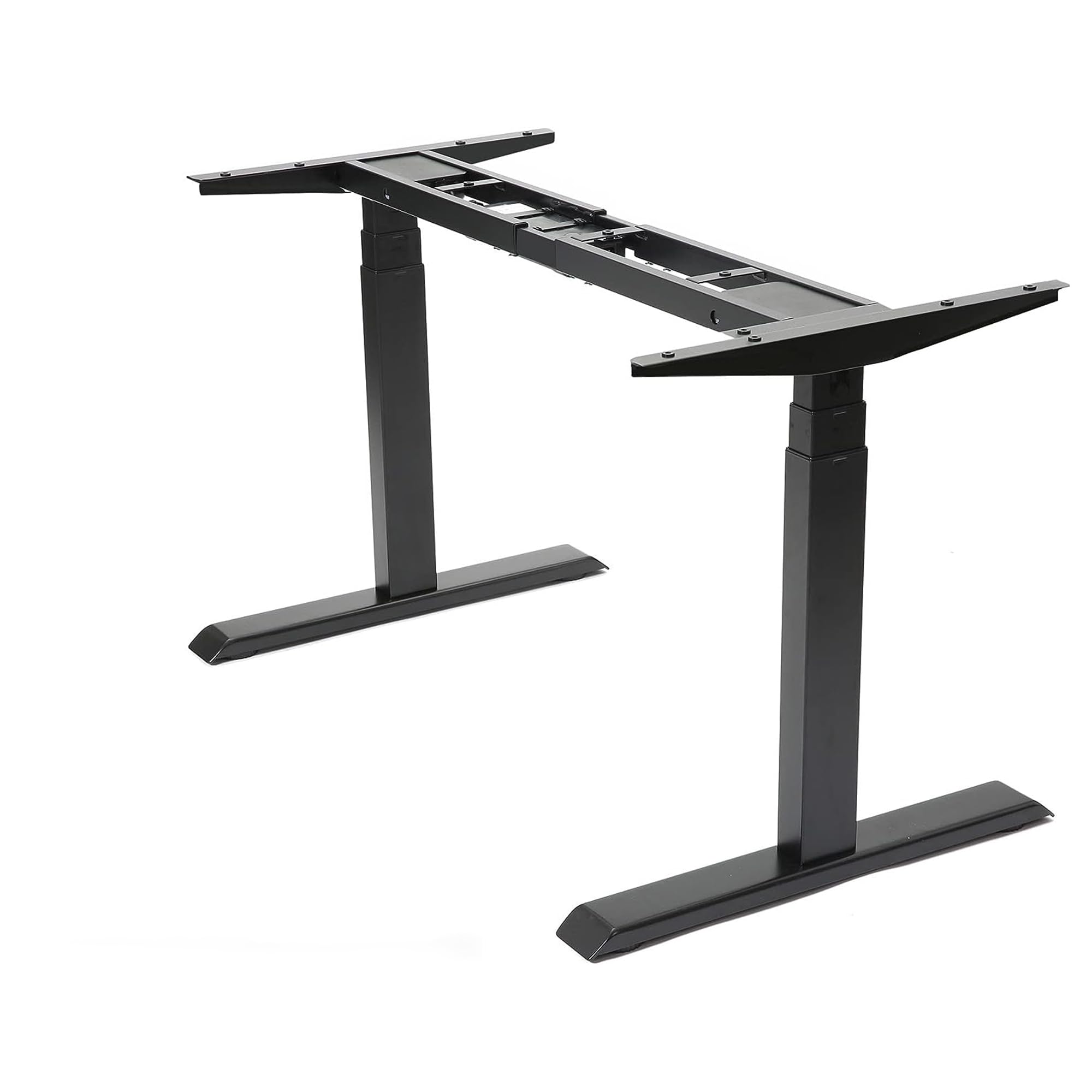 Fromann Dual Motor Standing Desk Frame 3 Tier Legs Sit Stand up Electric Height Adjustable Desk Base for Home and Office (Black)