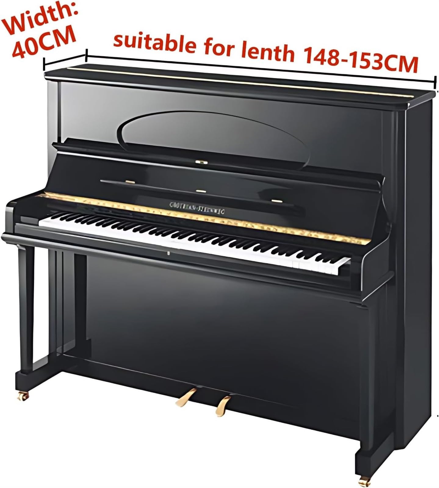 Klavier-Schutztuch, staubdichte Abdeckung, for Standard-150-cm-Klavier, 3 Stück/Set Rüschen-Staubschutz for aufrechte Klaviere mit Hocker-Abdeckung, halbaufrechte Klavierabdeckung, Tastaturabdeckung f