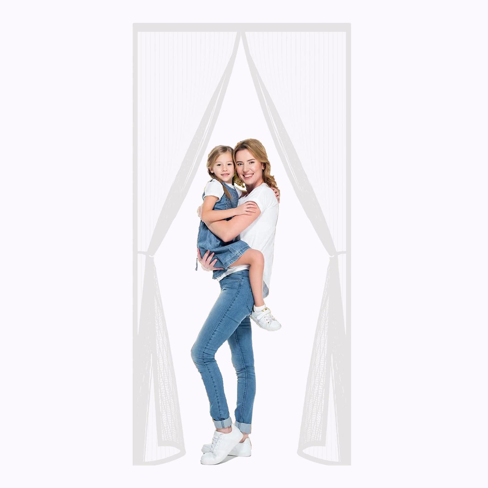 Magnet Fliegengitter Tür – 185 X 215 Cm, Weiß, Insektendicht & Windabweisend, Ohne Bohren