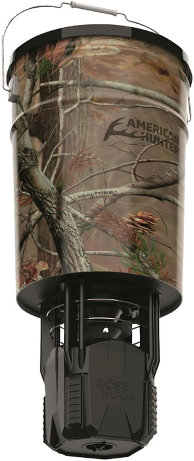 AMERICAN HUNTER 50 LB Hanging Feeder Hunting Durable Lightweight Camo Metal Game Feeder with Automatic Delivery System with XD-Pro Kit