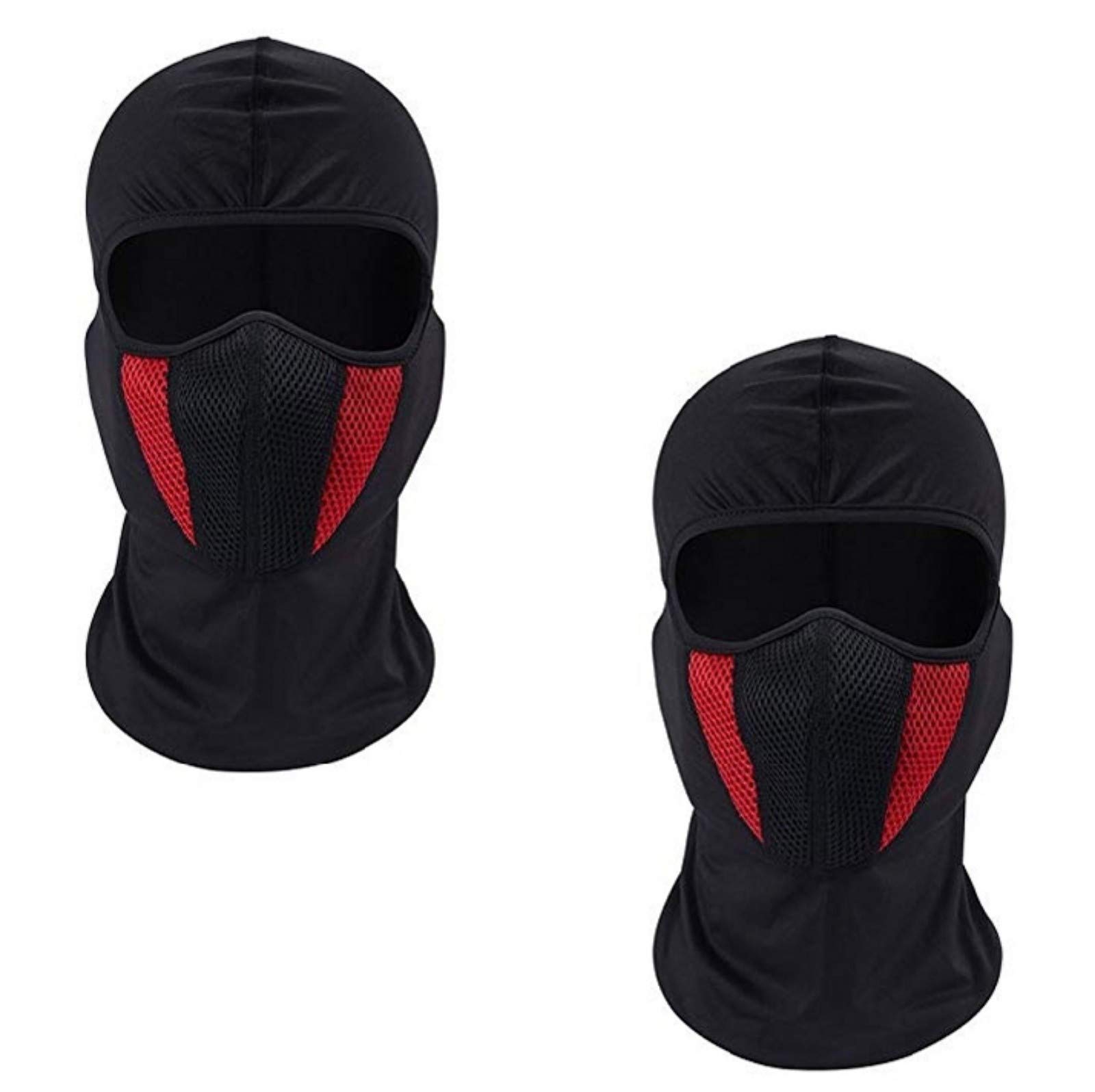 Zaysoo Red Full Face Dust Proof Mask for Bike|Cycle Balaclava for Men & Women (Size: Free, 2 Piece)