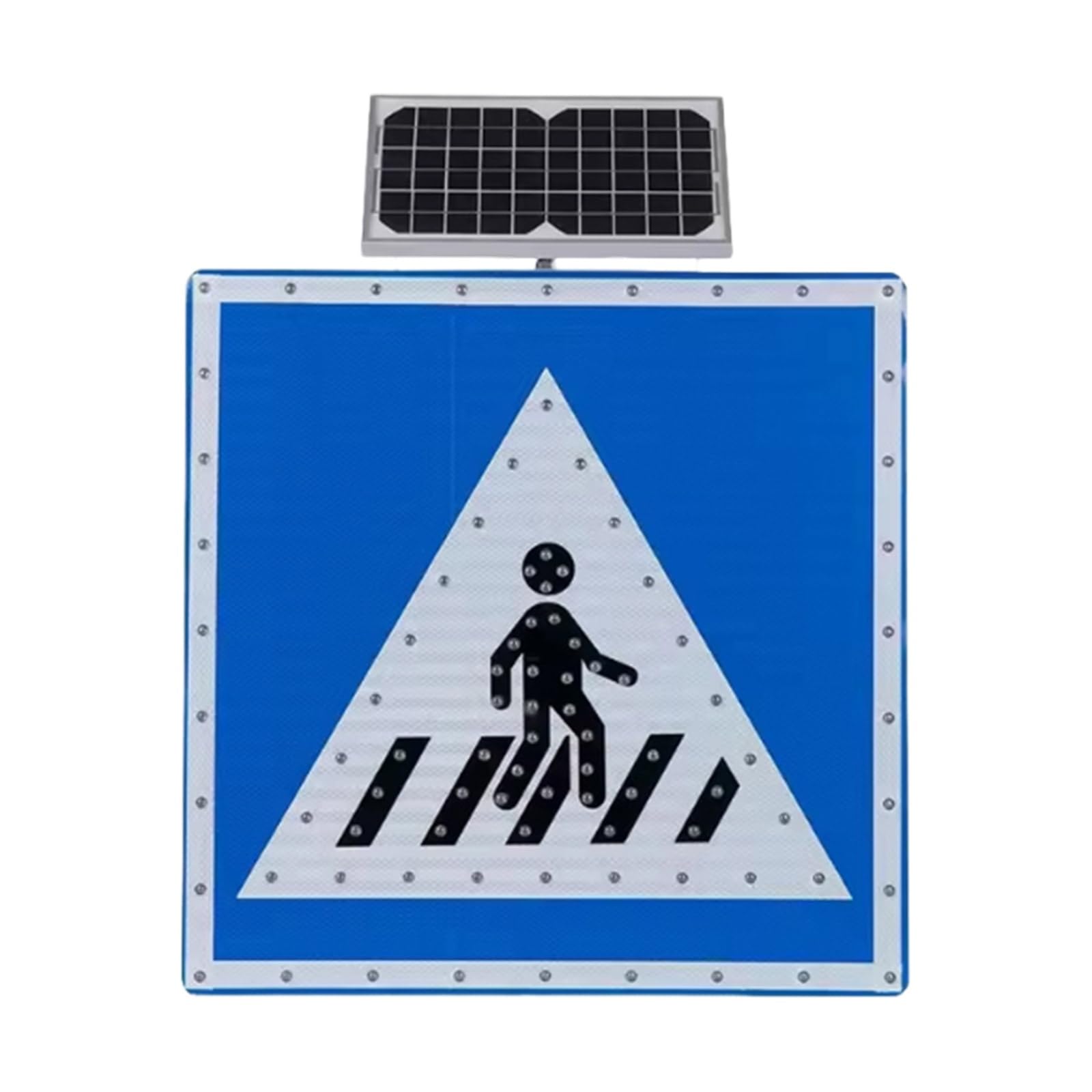 Cartel LED Paso Peatonal Solar Señal De Tráfico Luminoso Intermitente Con Activación Automática Nocturna Para Estacionamientos Calles Y áreas Urbanas(32in)