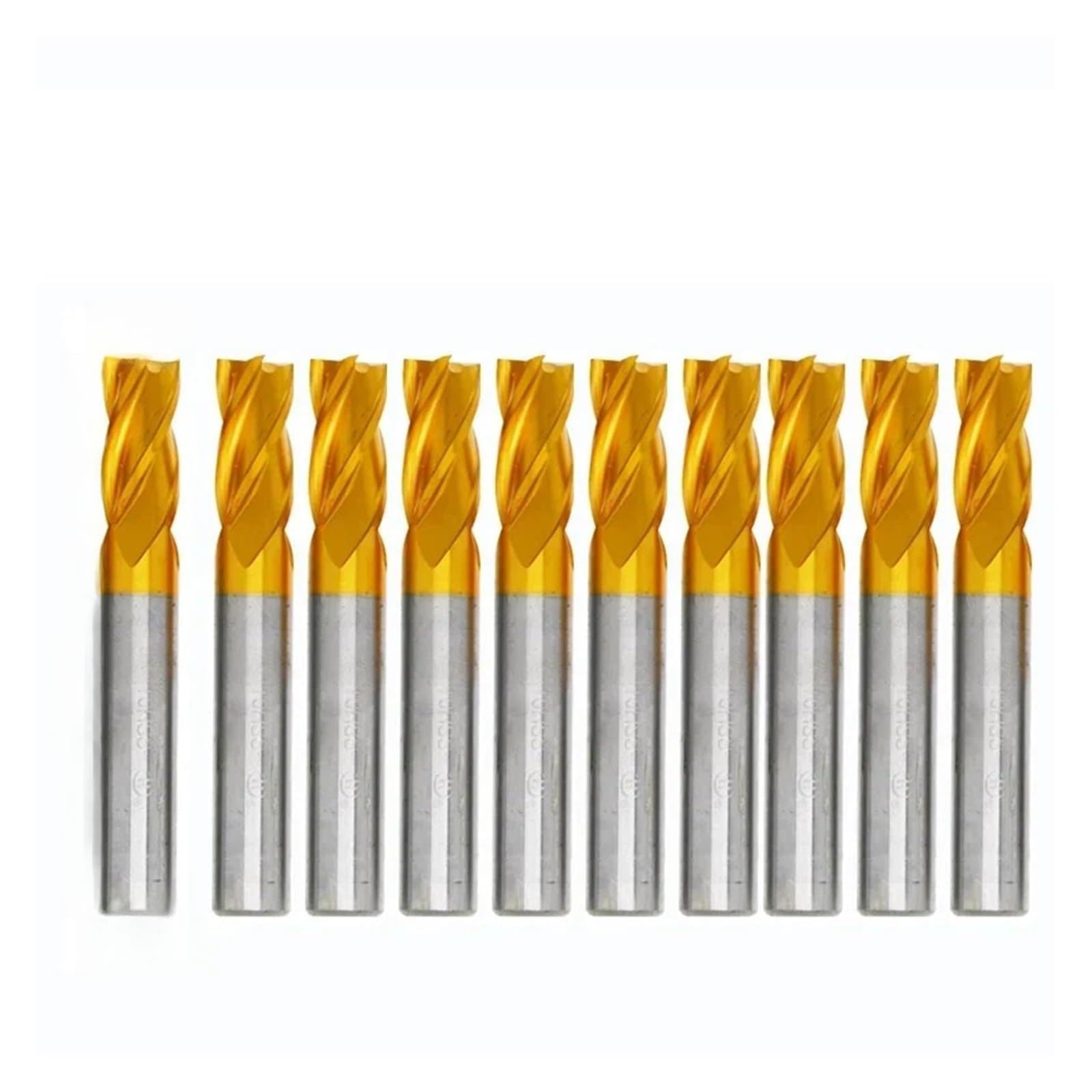 Juego de fresas de 1,5-12 mm for revestimiento de titanio y 4 ranuras for fresadora CNC, for metal, acero y madera. Juego de fresas(10mm 10pcs)