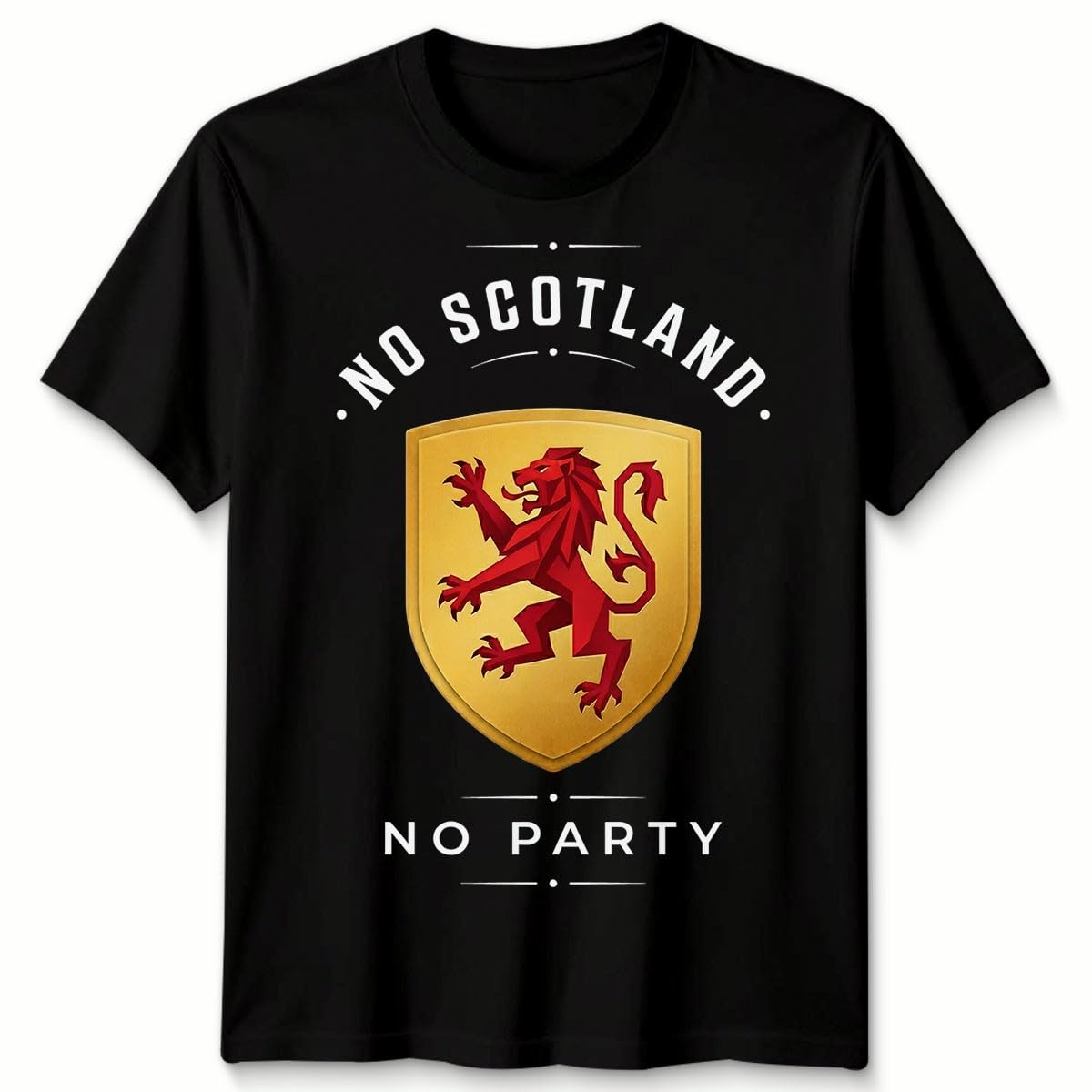 D&T No Scotland No Party Football Unisex T Shirt Scotland Fan Mens Womens Graphic Tee 5-6 Years Black