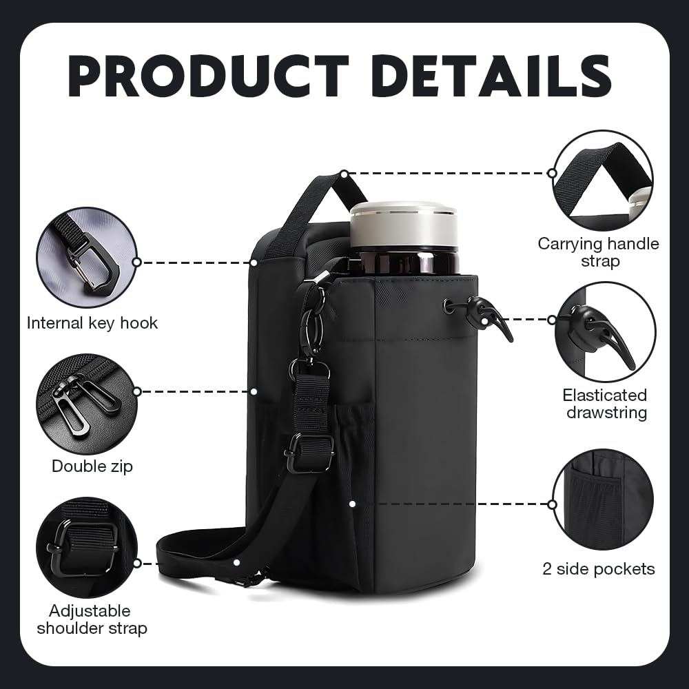 Borsa Magnetica Palestra, Accessori Palestra Portaborraccia con Tasche, Grande Capacità Porta Bottiglie Acqua Portatazze Magnetico per Bottiglia Cellulare Fitness Sport