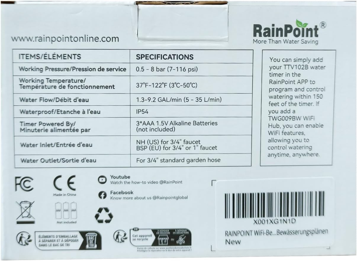 Back of the product box showing detailed specifications and features.