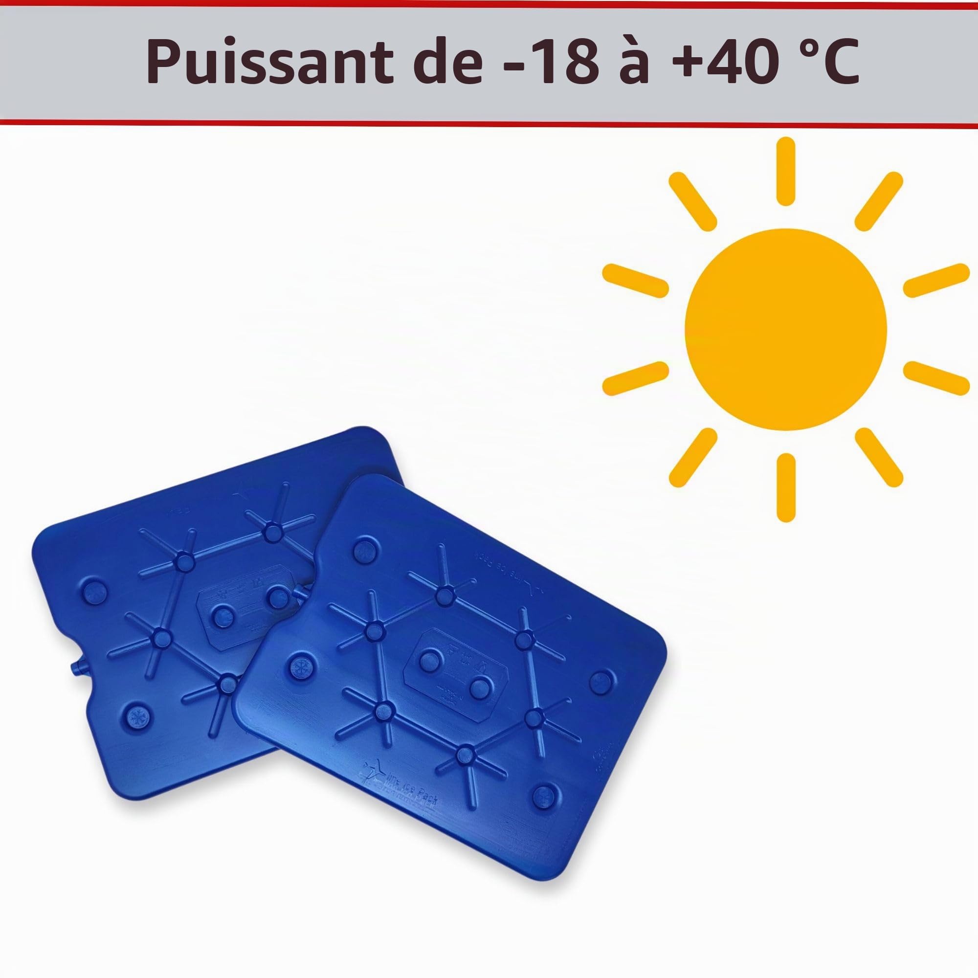 ToCi Lot de 2 blocs réfrigérants XXL 800 ml – Freezeboard 32 x 25 cm - Élément de refroidissement extra plat pour glacière, sac isotherme et boîte à glace - Coussinet réfrigérant pour aliments et
