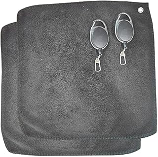 2 Pcs Golf Towel Cotton Golf Bag Towel Golf Towel with Loop Clip with Carabiner Clip for Hanging on Golf Club Bag Convenient Golf Club Cleaner