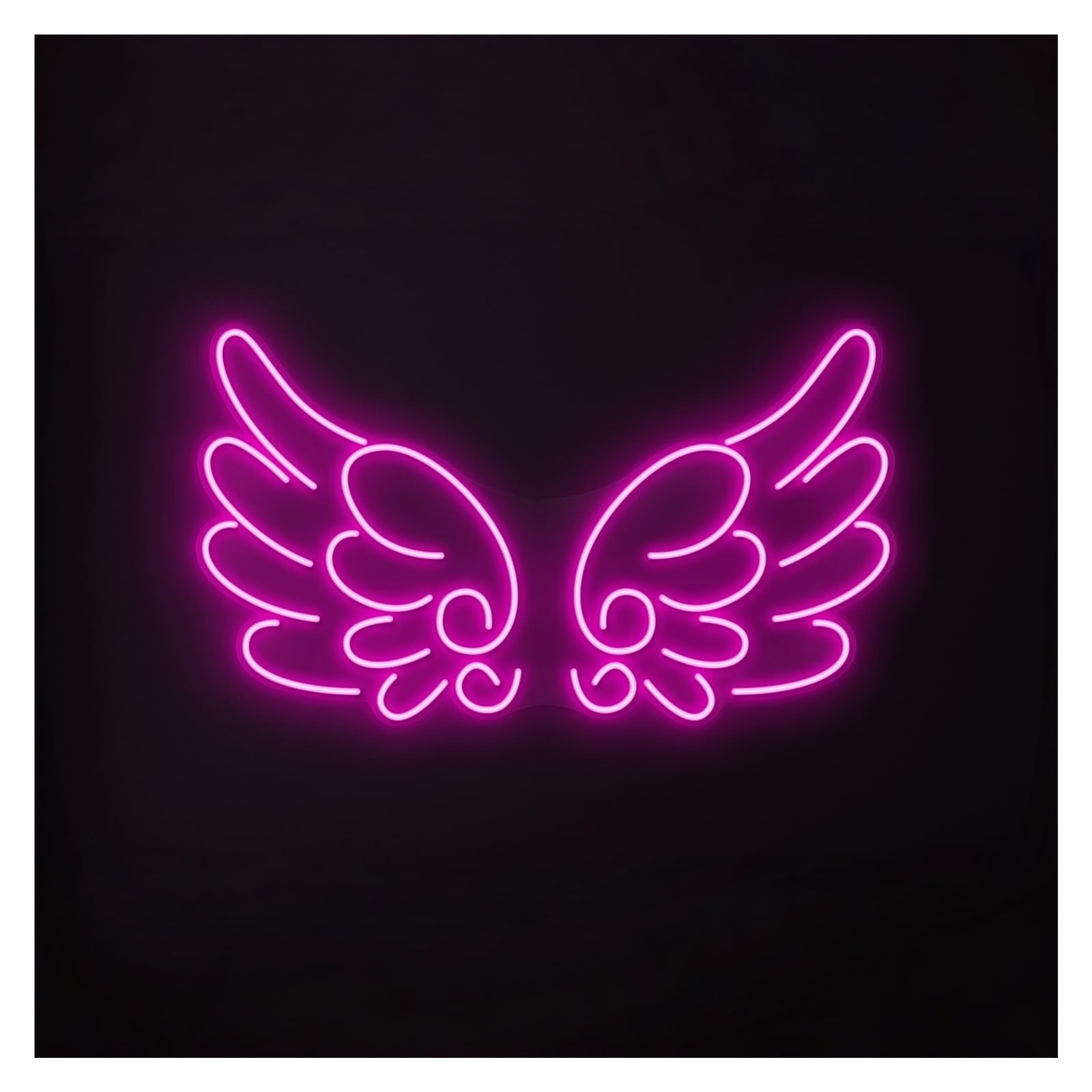 XENITE Hanging Art Neon Signs A Pair of Wings Neon Sign, Suitable for Children's Room Decor with Brightness Adjustable 50cm(Rose red)