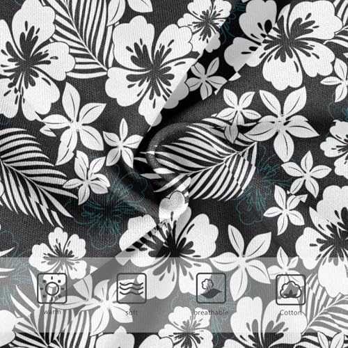 Little Girls' Soft Cotton Underwear Kids Breathable Comfort Black Hibiscus Flower Panties Briefs Toddler3