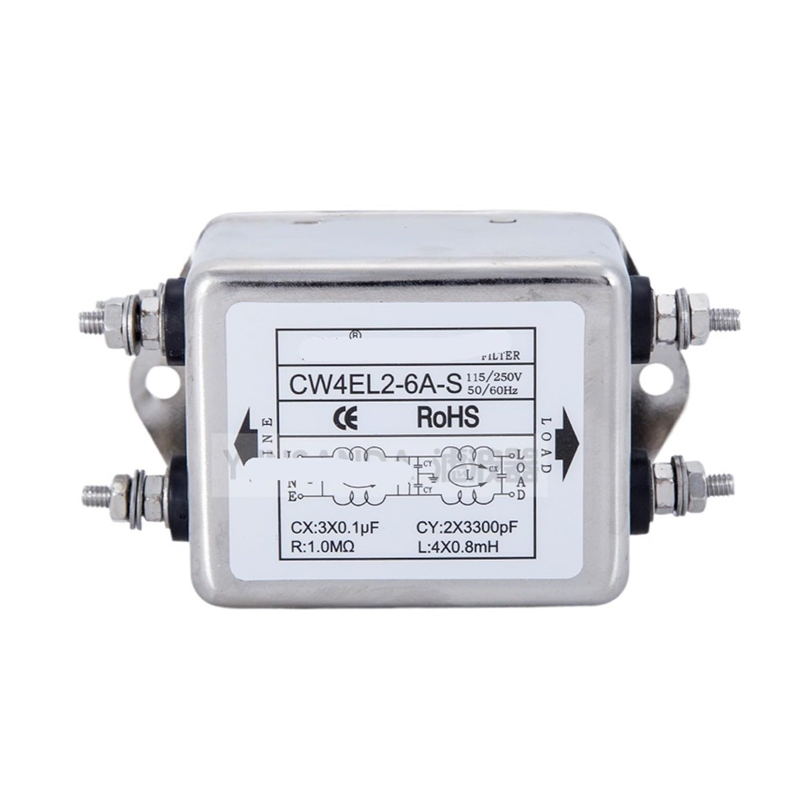 WBBAYDRFR Power Filter CW4EL2 Bipolar AC Purification Anti-Interference Single-Phase 220v Bolt Type 30A(CW4EL2-6A -S Bolt on)