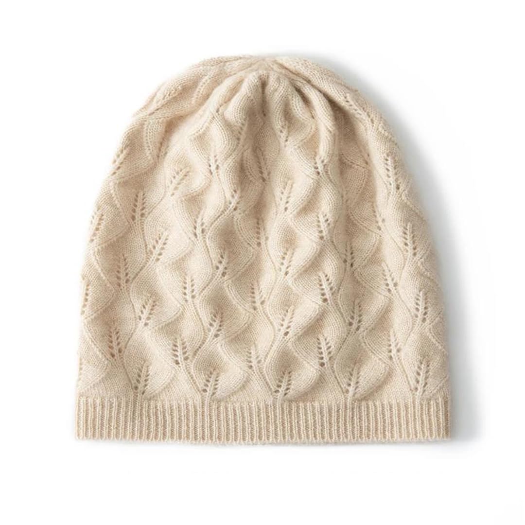 Czapki zimowe damskie na zewnątrz, codzienne, modne, jednokolorowe, żakardowe, kaszmirowe, dzianinowe, utrzymujące ciepło, czapka beanie (biała, jeden rozmiar)