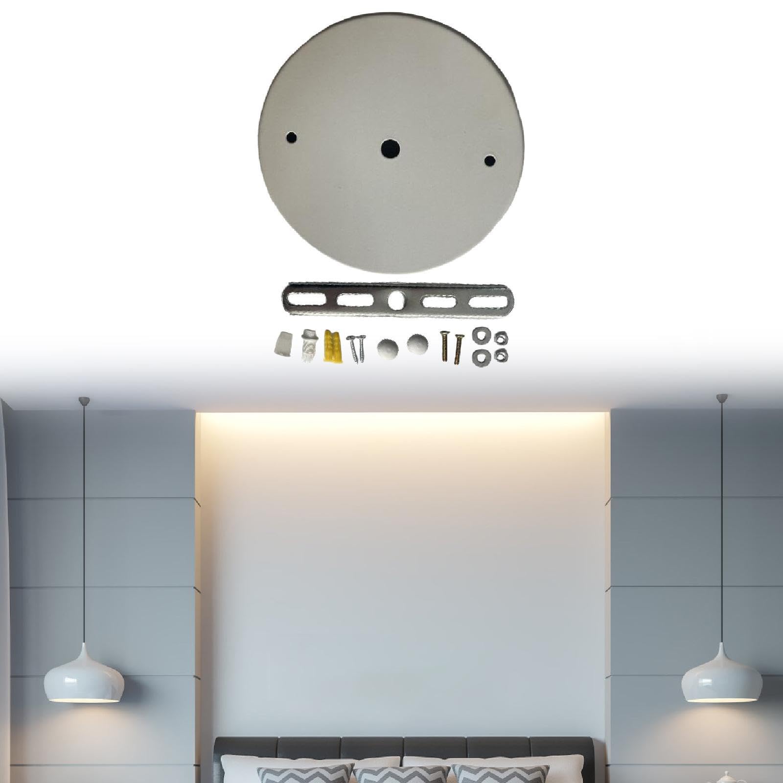 Canopy Kit DIY Project Iron for Hanging Lamp Replacement Ceiling Cover Plate White Dia 20cm | Home & Garden | Lamps, Lighting & Ceiling Fans | Chandeliers & Ceiling Fixtures-picture-38