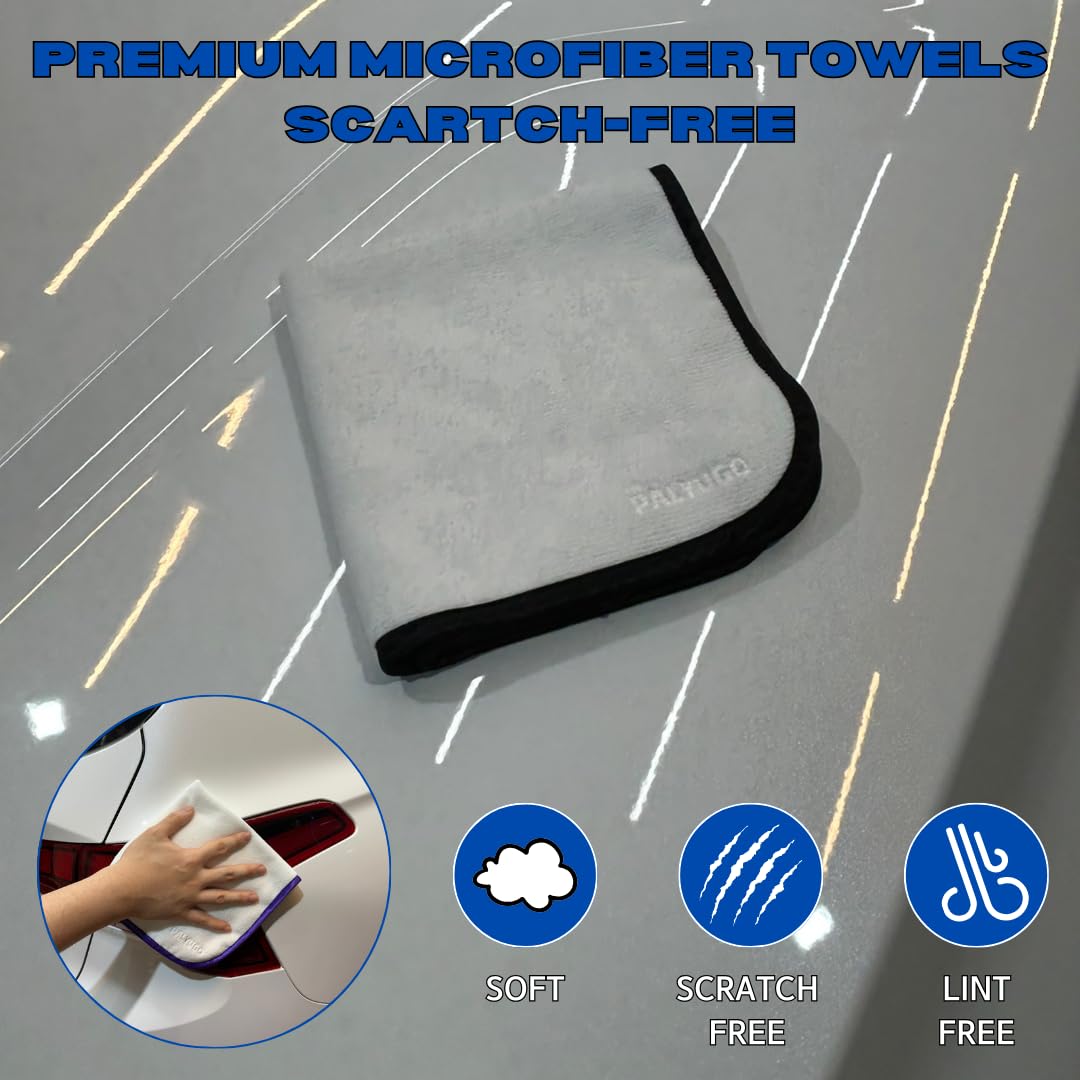 The PALYUGO Microfiber Car Detailing Towel 2Pack - High-Absorbency Car Wash Cloth - Ideal for Polishing Drying and — view 5
