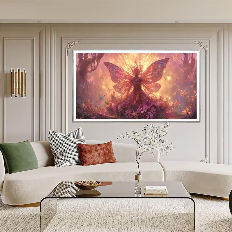 Malen Nach Zahlen „Engelsmädchen Mit Schmetterling“ – 40x50 Cm Leinwand-Set Inkl. Acrylfarben & Pinsel Für Entspanntes Kreativ-Hobby