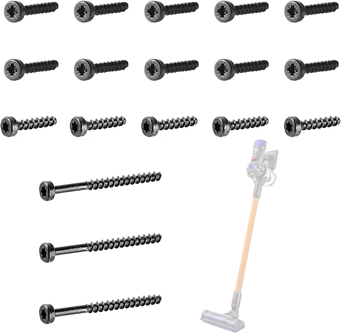 18 PCS Screws Kits Compatible with Dyson V6 V7 V8 V10 V11 Series ,Support All Models Vacuum Cleaner Power Pack/Battery Attachment Parts