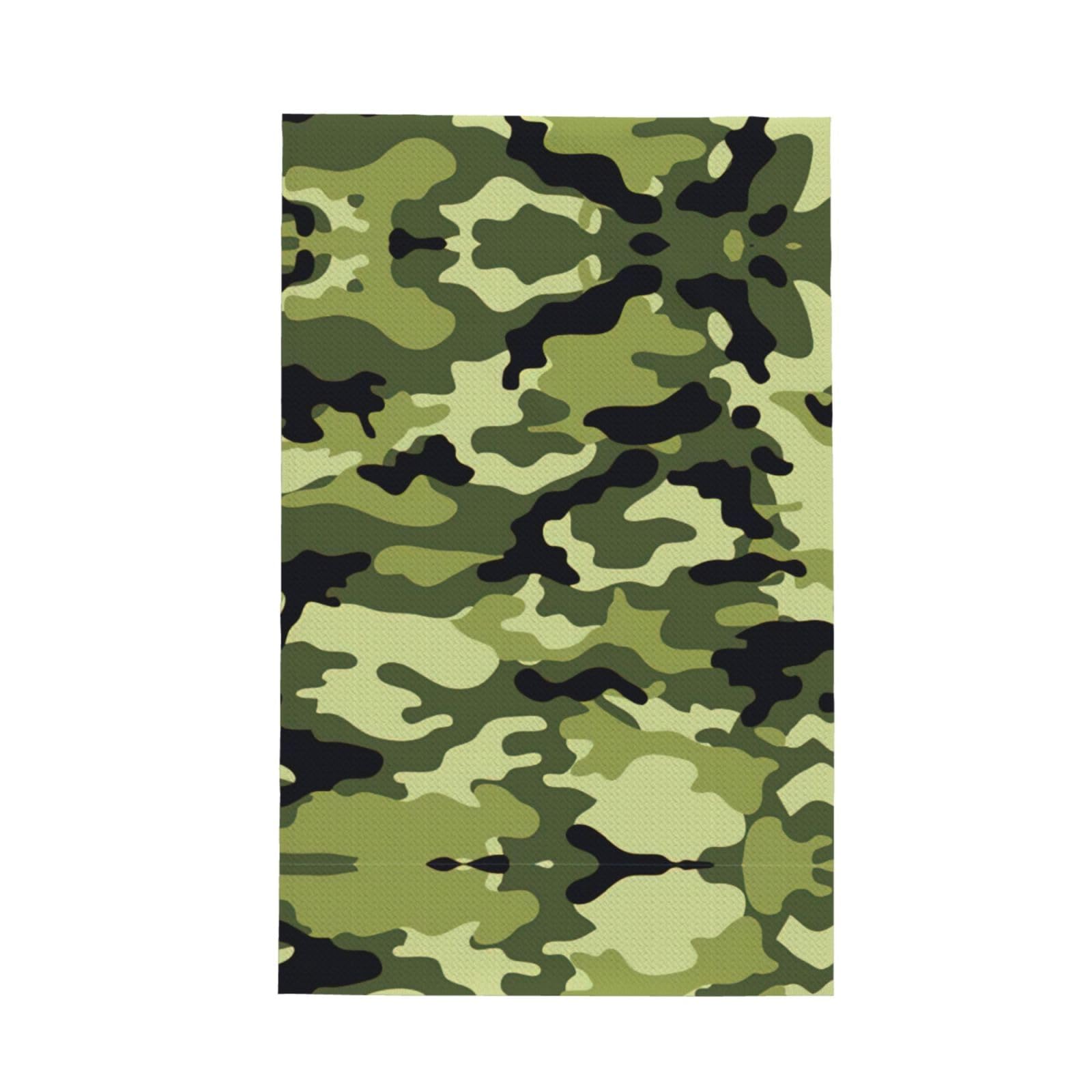 Xxahnbm Black Camo Green Print Waffle Kitchen Towel,Absorbent Hand Towel