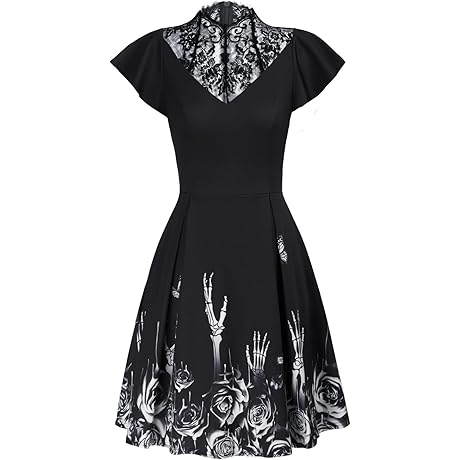 Plus Size Gothic Lace Black Dress