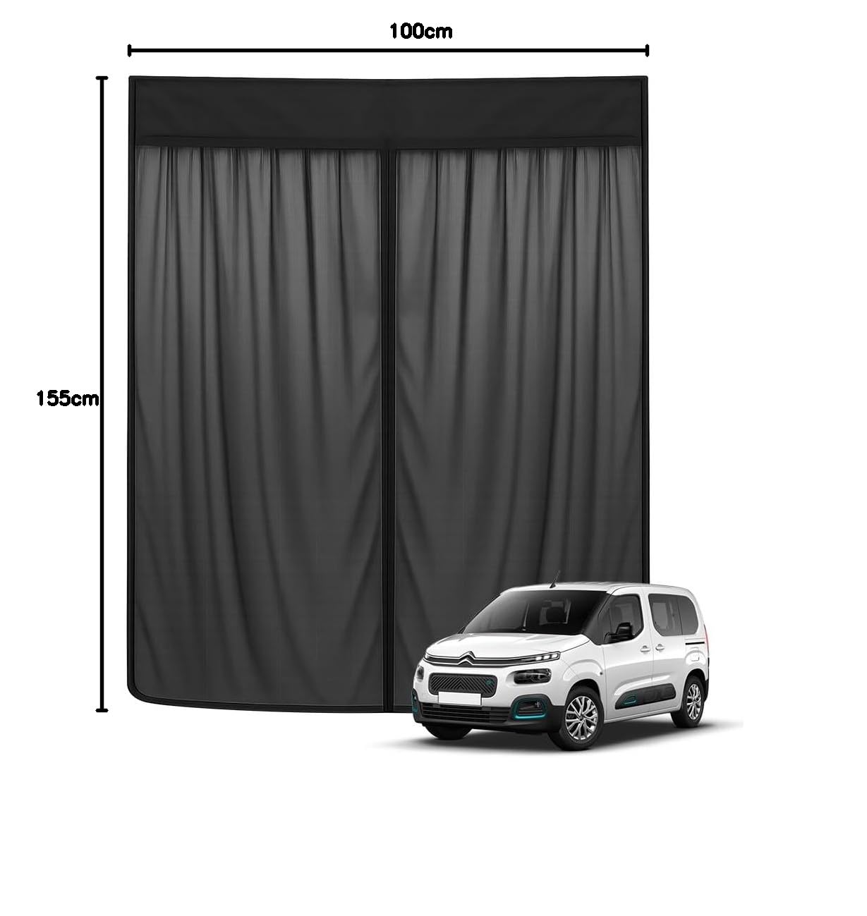 Zanzariera Compatibile con Citroen Berlingo Peugeot Partner Opel Combo 2018-2025 per Porta Scorrevole, Zanzariera Magnetica Tenda Parasole contro Insetti e Sole, Rete Ombreggiante Porta Laterale