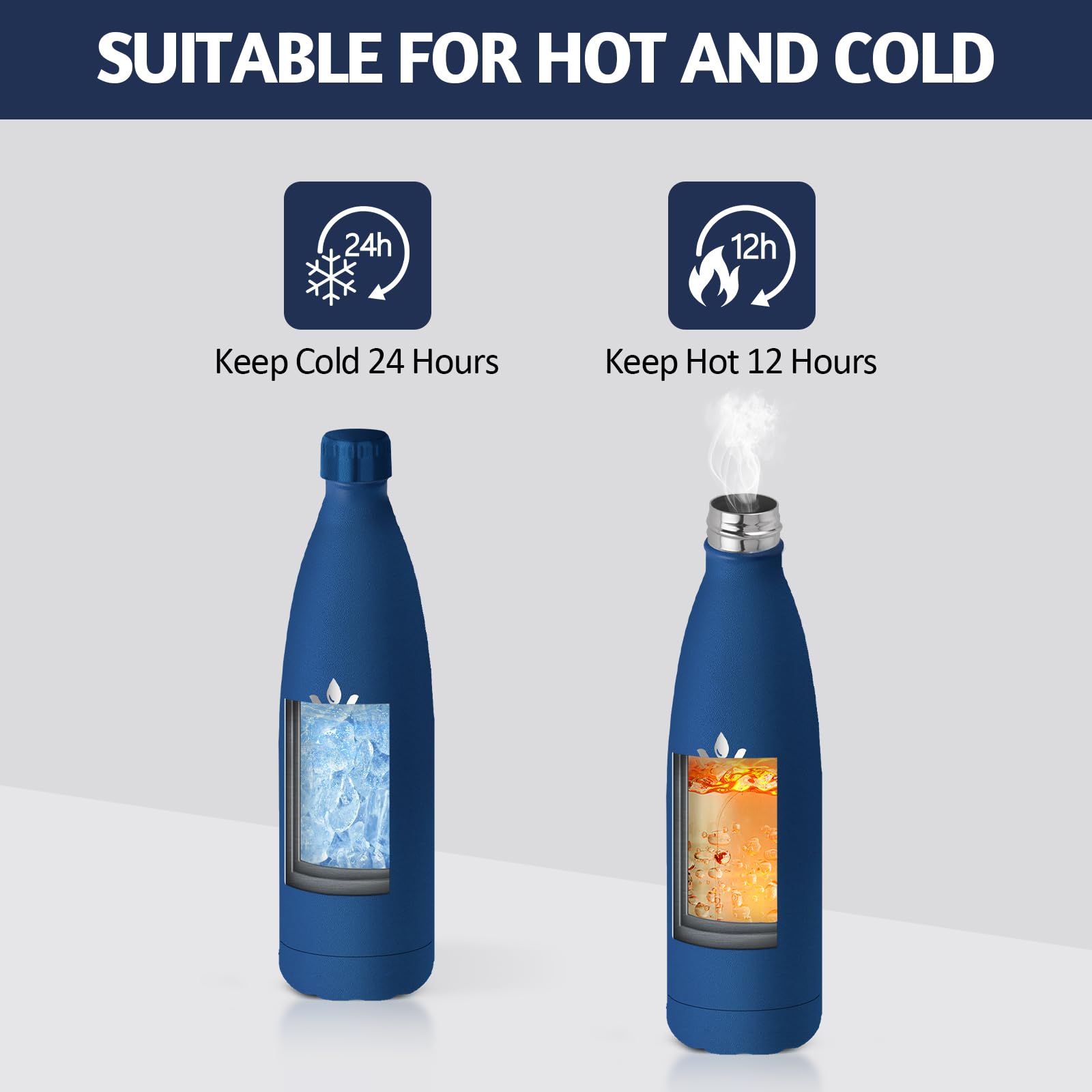 Gourde Isotherme Motswedi 500 Ml – Inox 18/8, 24h Froid / 12h Chaud, Sans BPA, Pour Randonnée, Sport Et Gym