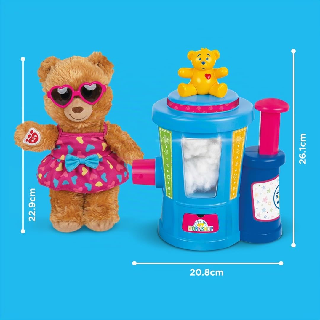 Casdon Build-A-Bear Workshop Spielzeug-Stopfstation | Heimstation für Kinder ab 3 Jahren | Stuff, Dress & Cuddle Furry Friends | Spielzeug-Stopfstation mit Lichtern im Lieferumfang enthalten