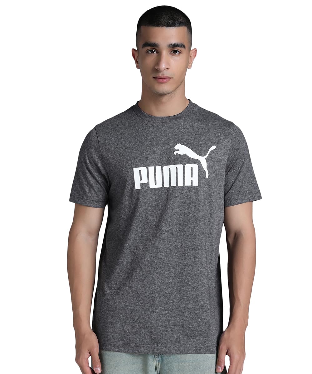 Puma Men's Basic Essential No. 1 Logo Heather Polyester Solid Regular Fit Tees for Training and Gym-picture-41