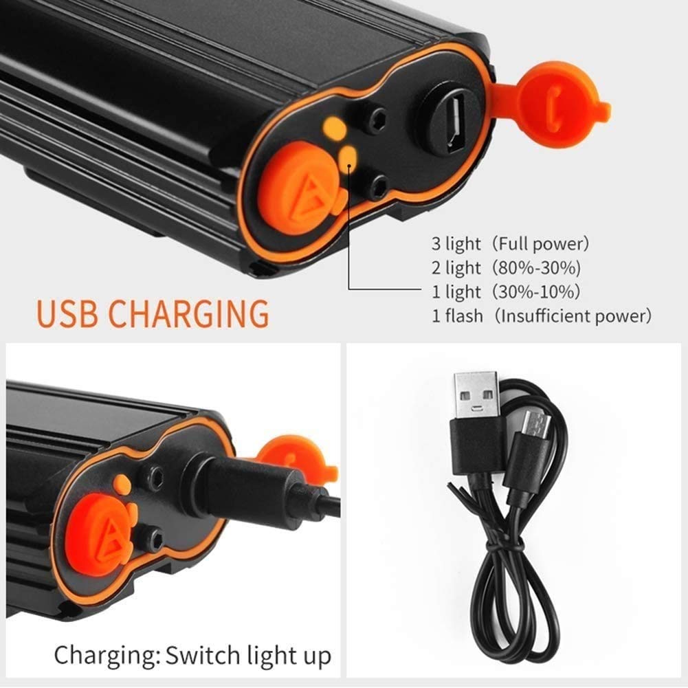 Luz de Bicicleta, luz de Bicicleta Fácil de Montar, Super Brillante 2400 lúmenes Potente Faro de la Bicicleta Compatible con: Montaña, Niños, Calle, Bicicletas, Iluminación Delantera y Trasera