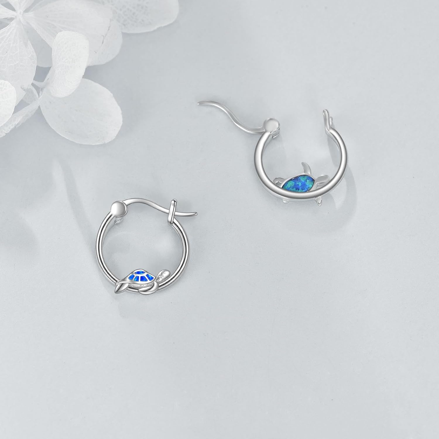 YFN Hoop Earrings with Cat Hummingbird Bird Horse Snake Mountain Dinosaur Earrings Sterling Silver for Sensitive Ears Cute Animal Hoops Gifts for Women