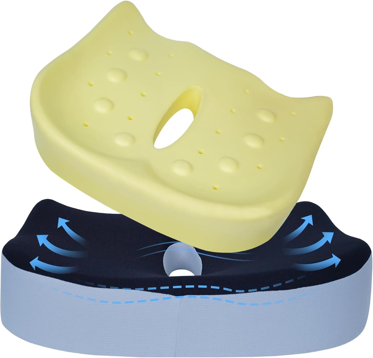 Ergonomic X Large Memory Foam Seat Cushion, Donut Cushion for Office Chair, Wheelchair, Car Seat, Firm Support Hemorrhoid Pillow for Pregnancy, Coccyx, Tailbone Pain Relief(Black)