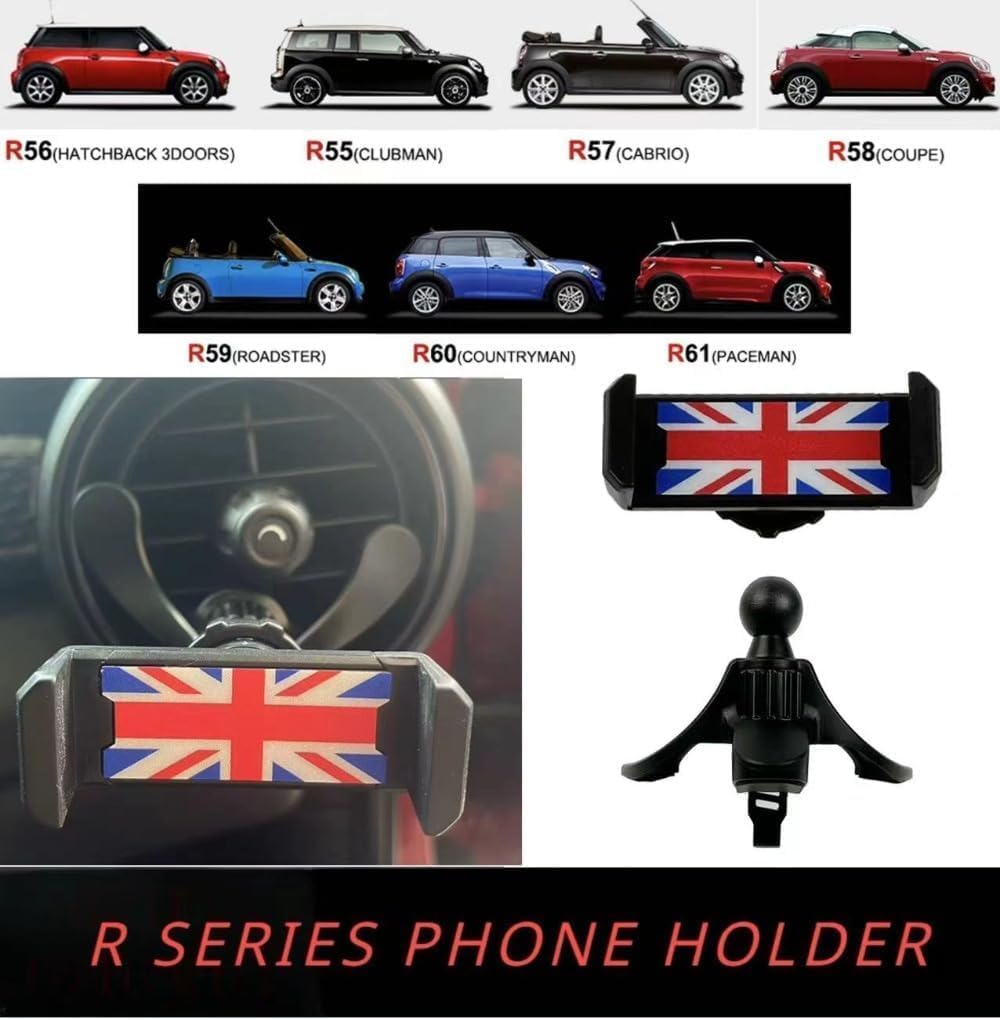 Car Phone Holder for Car Circular Air Vent for Mini R56/R55/R57/R58/R59/R60 Countryman/R61 Pacemen Hands-Free Kit for Smartphone, iPhone (Union Jack) image 4