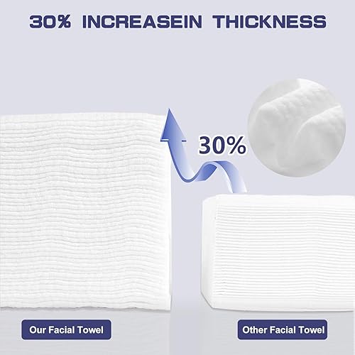 Miniatura 5 de Toalla facial desechable, 600 toallas faciales, para lavar toallitas secas de algodón suave, toallas faciales para lavado y secado, tejido facial