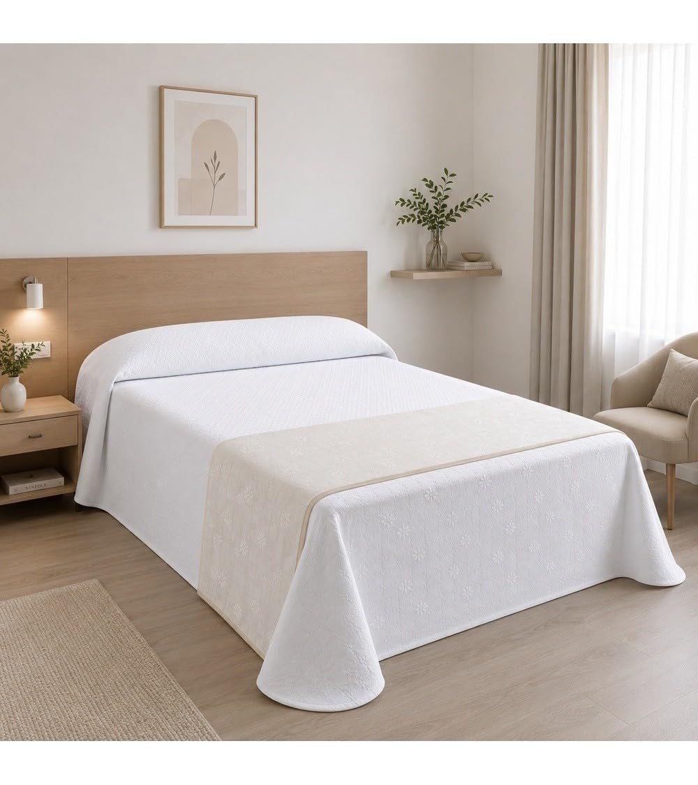 SABANALIA Colcha Piqué Roseta Cama 200 300x280 60% Algodón 40% Poliéster