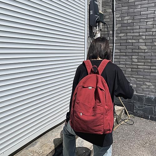 Mochila de lona moderna y versátil con compartimentos para libros 7
