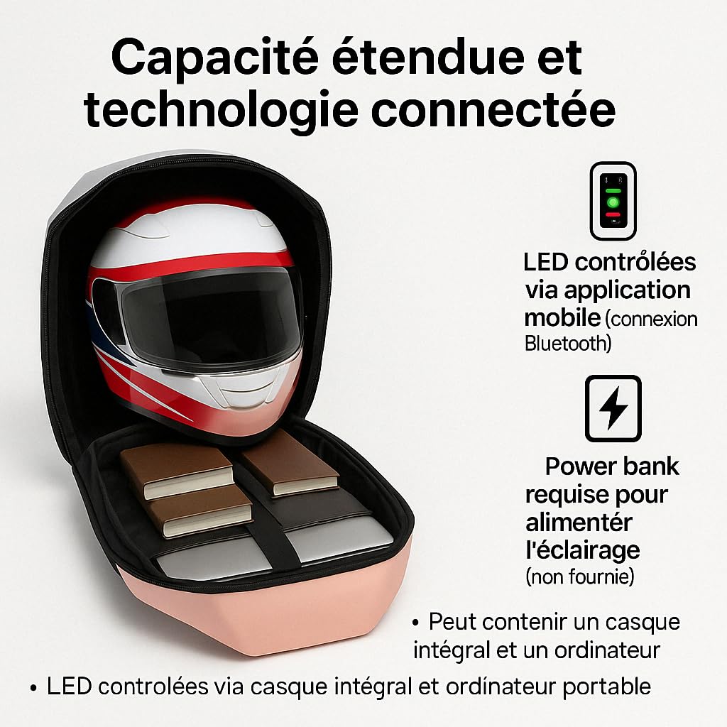 Mochila para moto LED LOY T6-P3.75, pantalla de 32×32 píxeles programable, control por aplicación, gran formato, impermeable, puerto USB, antirrobo, rosa, large, moderno