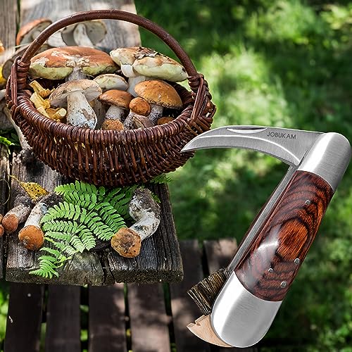 Foto von Pilzmesser mit Bürste 19,3cm im ausgeklappten Zustand - Schwammerlmesser aus hochwertigen Edelstahl - Pilzmesser mit Pinsel als optimaler Zusatz für den Pilzkorb - Pilzbürste, Pilzpinsel, Pilz Messer